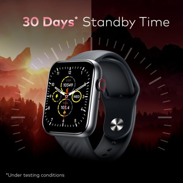itel ICON-2 Smartwatch with BT Calling, 1.83" HD Display, 550 nits Peak Brightness, Functional Crown, IP68, 150+ Watch Faces, 24Hr Health Monitor and Voice Assistant (Black)