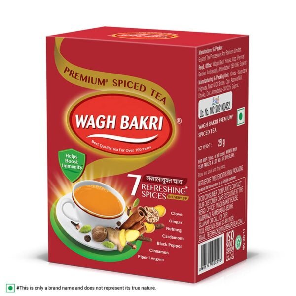 Wagh Bakri Premium Spiced Tea | With 7 Refreshing Spices |250 Gram, Black Tea