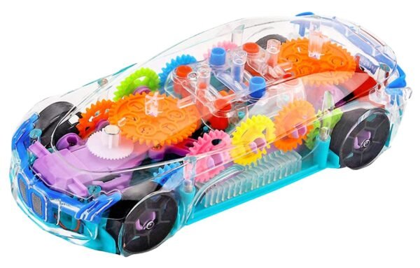 Gooyo GY388-48 3D Concept Gear Car Toy with 3D Lights and Musical Sounds Effect | Bump N' Go Action Car for Kids/Girls/Boys | Multi Color, Power Source: 3xAA Battery (Not Included)