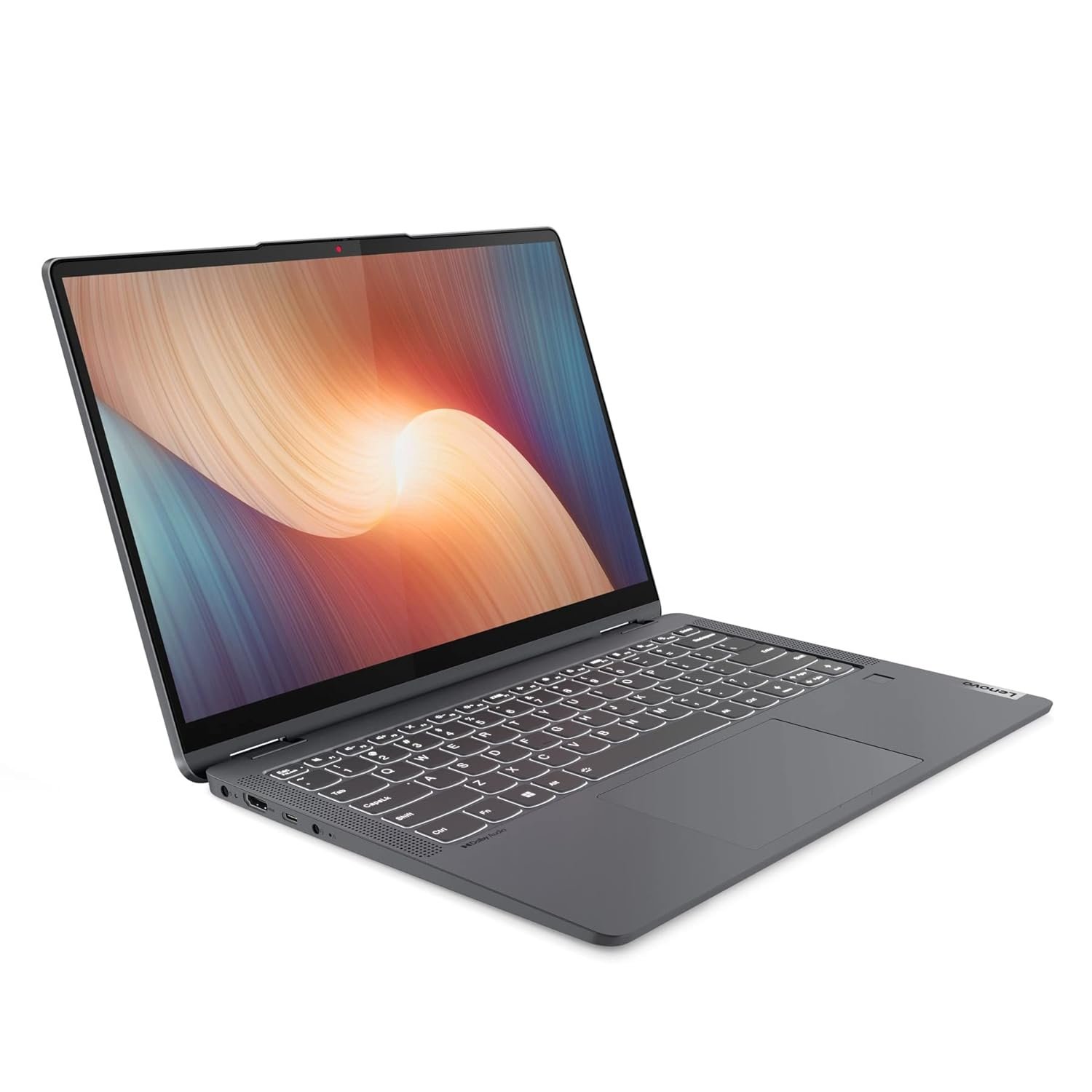 Lenovo IdeaPad Flex 5 AMD Ryzen 5 5500U 14" (35.56cm) WUXGA IPS 2-in-1 Convertible Touchscreen Laptop (16GB/512GB SDD/Win11/Office 2021/Backlit/FPR/3months Game Pass/Storm Grey/1.55Kg), 82R9005JIN