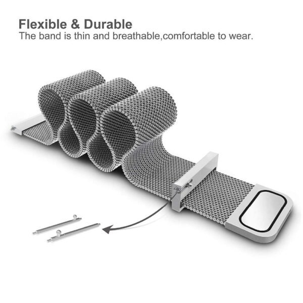 AONES Magnetic Loop Watch Strap Compatible for Noisefit Halo 2 Metal Chain SmartWatch Band