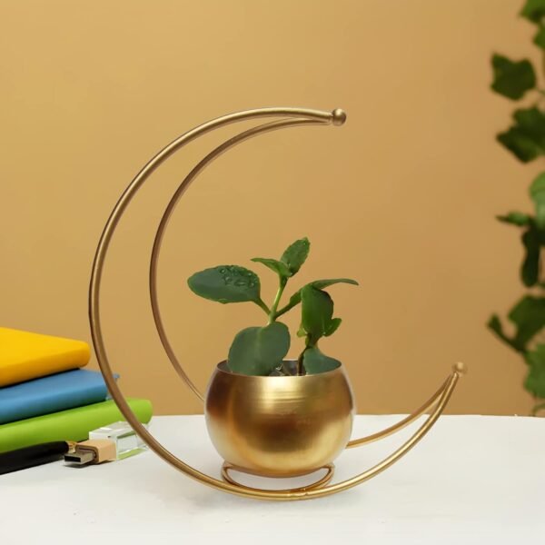 CraftVatika Geometric Metal Flower Vase Diwali Gift Items for Home Decoration Tabletop, Side Table, Living Room, Home Office Decoration, Home Decorative Items, Golden 9 Inches Height (1 Box)