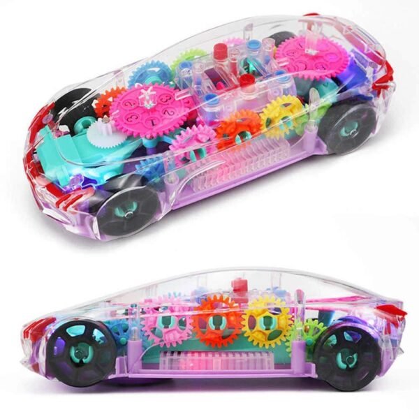 Toyshine Concept Musical and 3D Lights Kids Transparent Car, Toy for 2 to 5 Year Kids Baby Toy, Multicolor