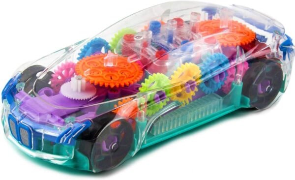 Toyshine Concept Musical and 3D Lights Kids Transparent Car, Toy for 2 to 5 Year Kids Baby Toy, Multicolor