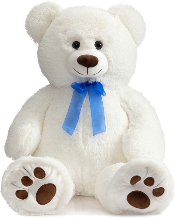 Hug N Feel 4 Feet White Giant Teddy Bear Soft, Plush, and Cuddly Stuffed Animal for Kids, Birthdays, Anniversaries, Valentine's Day, and Special Occasions Large Huggable