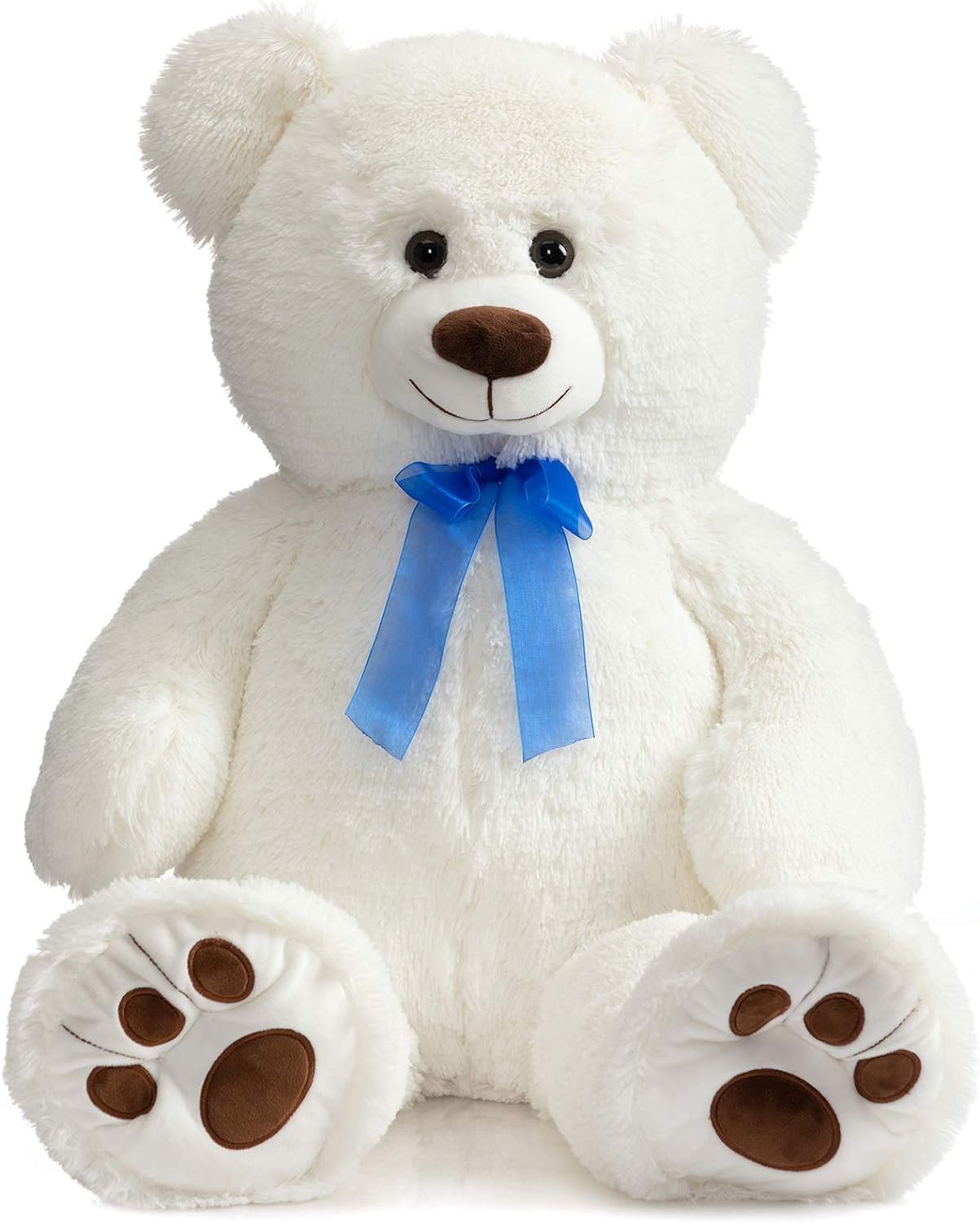 Hug N Feel 4 Feet White Giant Teddy Bear Soft, Plush, and Cuddly Stuffed Animal for Kids, Birthdays, Anniversaries, Valentine's Day, and Special Occasions Large Huggable