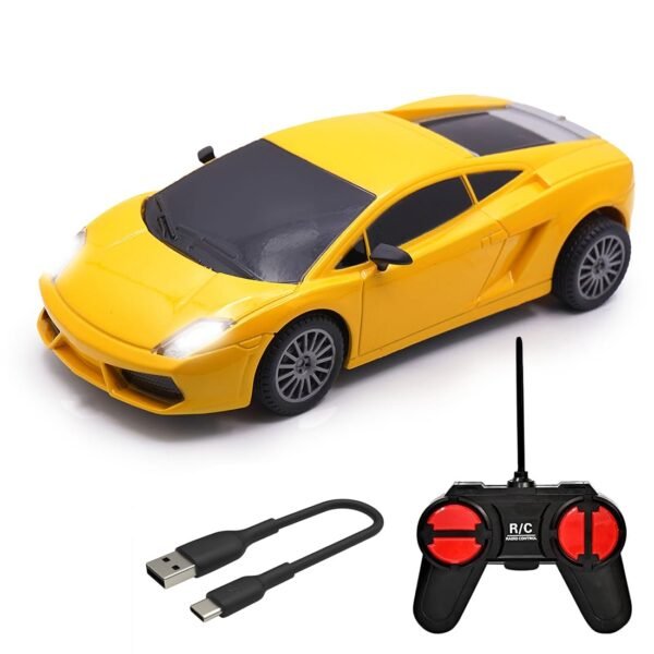 Wembley Rc Car High Speed Racing Remote Control Car For Kids Rechargeable 1:24 Scale Mini Remote Car - Bis Approved - Yellow