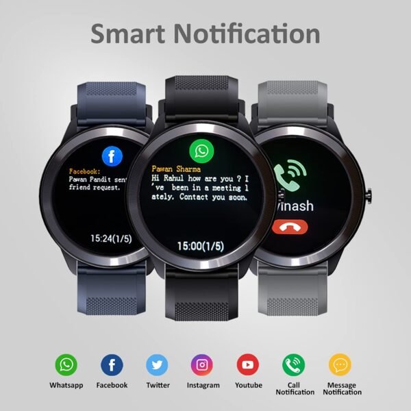 Maxima Max Pro X4 Smartwatch with SpO2, Up to 15 Day Battery life,1.3” Round Full-touch Display with Ultra Bright Screen of 380 Nits, 10+ Sports Mode, Continuous Heart Rate Monitoring(Black Silicone)