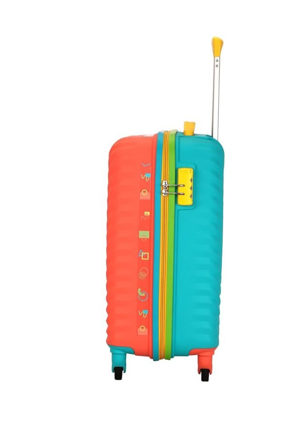 American Tourister Trolley Bag for Travel|Splash 55 Cms Polycarbonate Hardsided Small Cabin Luggage Bag|Speed_Wheel 8 Wheel Suitcase for Travel|Trolley Bag for Travelling, Coral/Teal