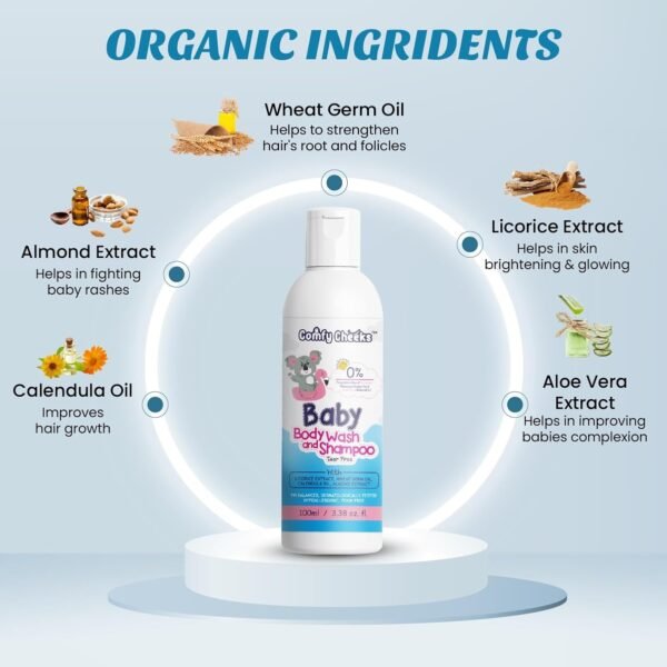 Comfy Cheeks | Organic Baby Care Combo of Baby Daily Lotion | Baby Massage Oil | Tear Free Baby Body Wash And Shampoo | Perfect For Baby| Age 0 to 10 yrs | Combo of 3 Products