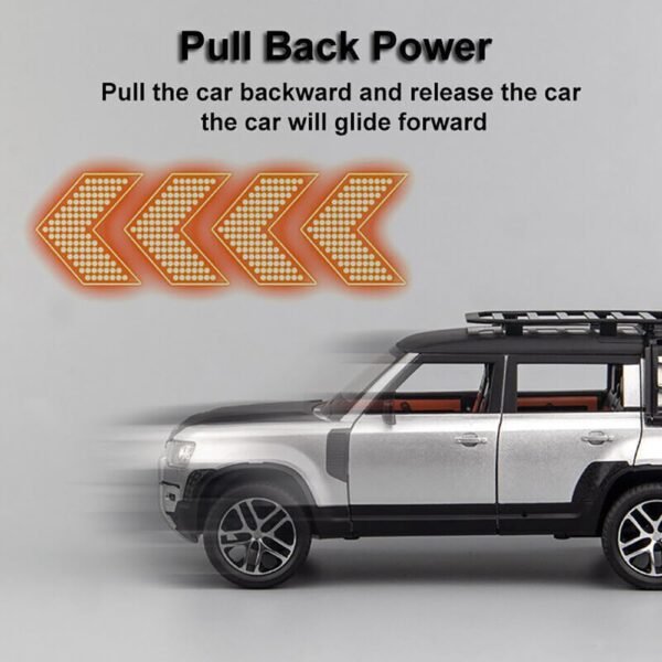 Sky Tech® Big Size Land Rover Defender 1:24 Scale Model Car Exclusive Alloy Metal car Pull Back Die-cast Car Metal Toy car with Openable Doors & Light Music Best Gifts Toys Kids【Colors as Per Stock】