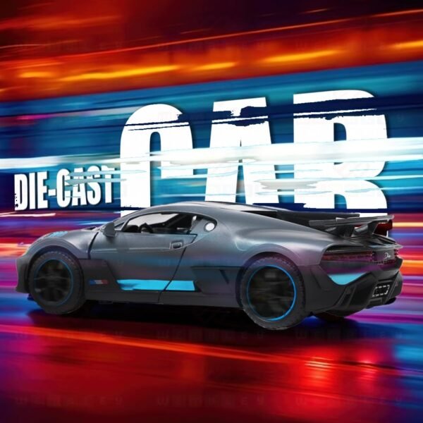 Wembley Pull Back Car Toy Die-cast Model Car 1:32 Scale Metal Car Pull Back Toy Vehicle with Openable Doors & Light Engine Sound Realistic Collectible Car Boys Kids 3+ Years & Above – Grey