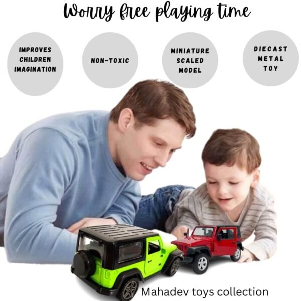 Pullback Thaar car Toy for Kids in diecast Metal, openable Doors, 1:32, Pack of 1. You May GET Any Random COLOR-27