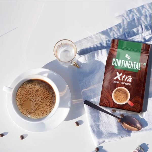 Continental Coffee Xtra Instant Coffee Powder | 200g Coffee Pouch | ‎70% Coffee 30% Chicory | South Blend Instant Coffee | Medium Roast | Premium Blend of Arabica & Robusta | Rich Aromatic Coffee