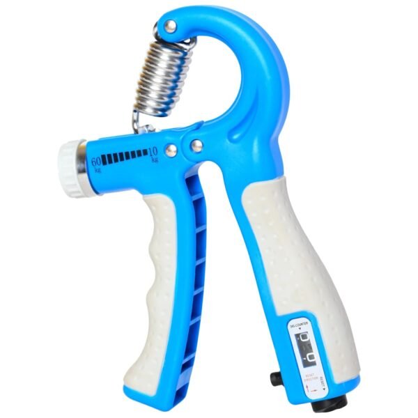 Hykes Weight Adjustable Resistance (10 KG - 60 KG) Hand Grip Strengthener, Hand Gripper With Counter for Men & Women Gym Workout Hand Exercise Equipment for Forearm Exercise, Finger Exercise (Blue)