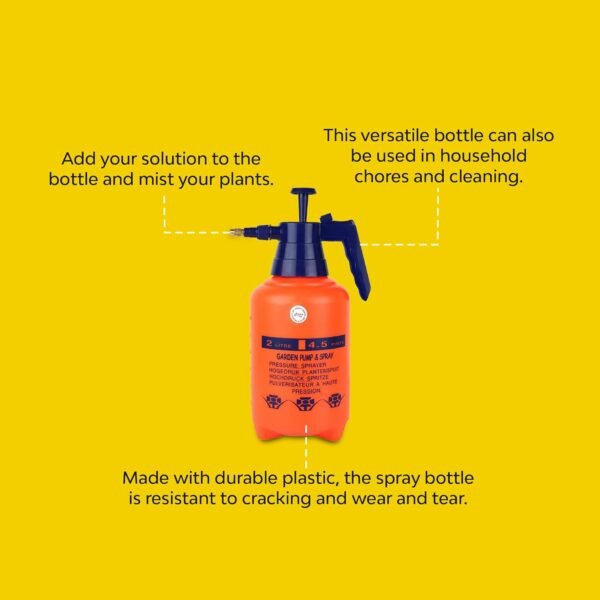 Kraft Seeds by 10CLUB Pressure Spray Pump (2L) | Gardening Water Pump Sprayer | Plant Water Sprayer for Home Garden | Spray Bottles for Garden Plants and Lawn | Plant Watering Can