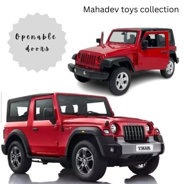 Pullback Thaar car Toy for Kids in diecast Metal, openable Doors, 1:32, Pack of 1. You May GET Any Random COLOR-27