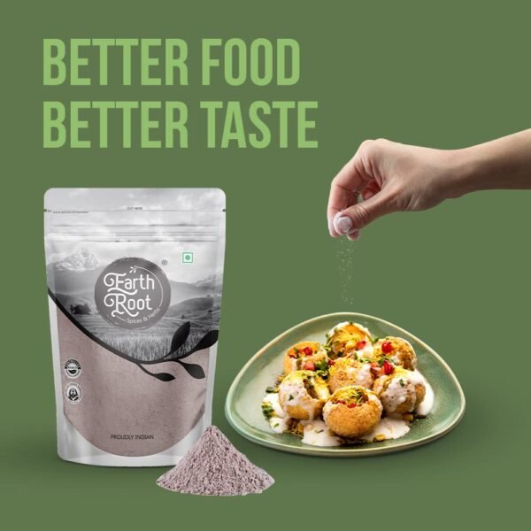 EarthRoot® Black Salt Powder 500 gms | Kala Namak | Sanchal Powder | Low Sodium Content | Light pink | Natural | For Cooking Pack of 1