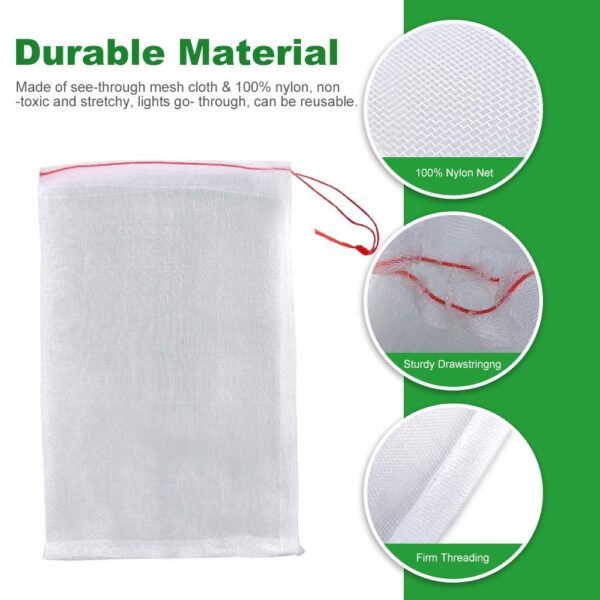 Divayanshi Barrier Bag with Drawstring, Reusable Nylon Mesh Garden Netting Protection for Plant/Fruit/Flower (12 Pieces)