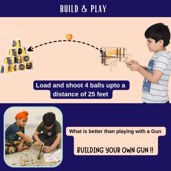 FunBrigade DIY Toy Gun Guns for Boys 7-14 Years | Fun Playing Toys for Boys Age 10 to 12 Years | Build Your own STEM Toy, 28 Pieces | Best Gift for 9 Year Old boy and 10+ Years Boys