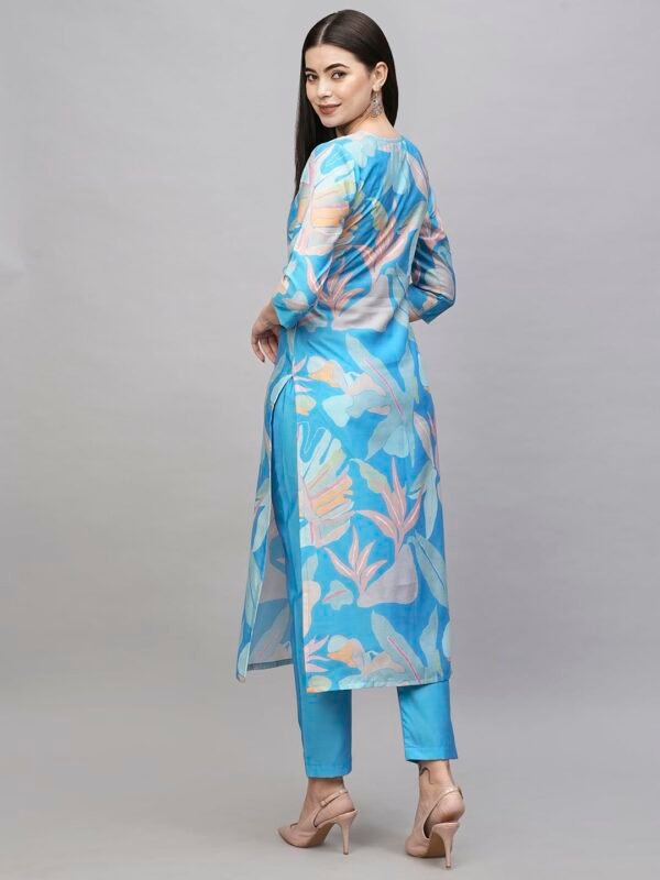 ANNI DESIGNER Women's Chanderi Straight Printed 2Pc Kurta Set