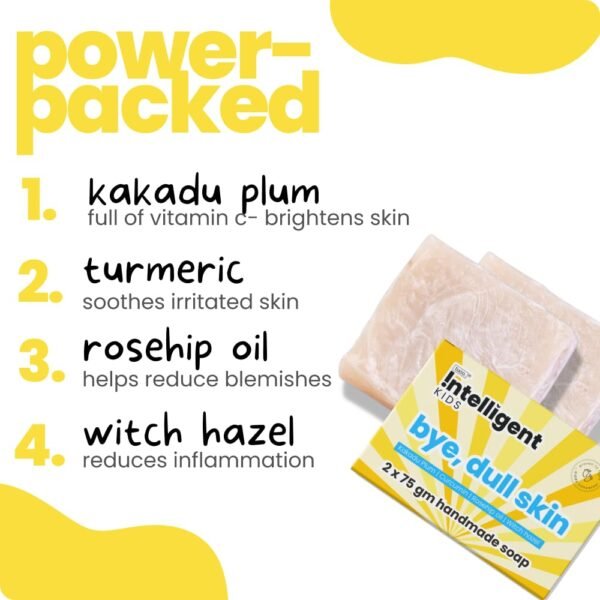 Tuco Intelligent Handmade Soap With Turmeric, Shea Butter, Olive Oil, Coconut Oil for Dull Skin, Everyday Use for Ages 3+ Kids, Paraben & Sulphate Free - 75 g (Pack of 3)