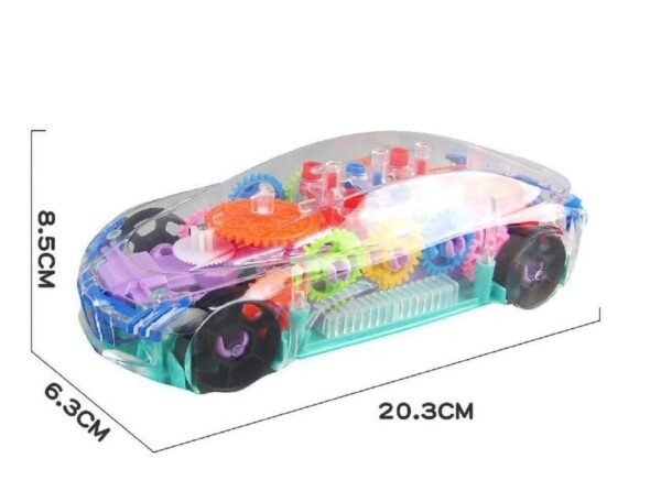 Cable World® 3D Car with 360 Degree Rotation, Gear Simulation Mechanical Car, Sound & Light Toys for Kids Boys & Girls (Multi Color) (Multi Design)