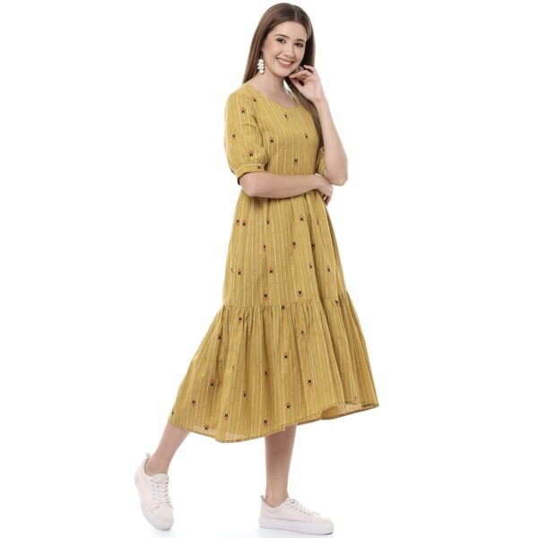 Rangriti Women's Cotton Fit and Flare Knee-Length Dress