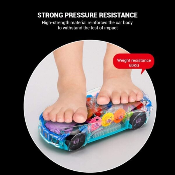 Umadiya® Branded 3D Transparent Mechanical Car Toy for Kids with Gear Technology 3D Light Musical Sound & 360 Degree Rotation (Gear Car)