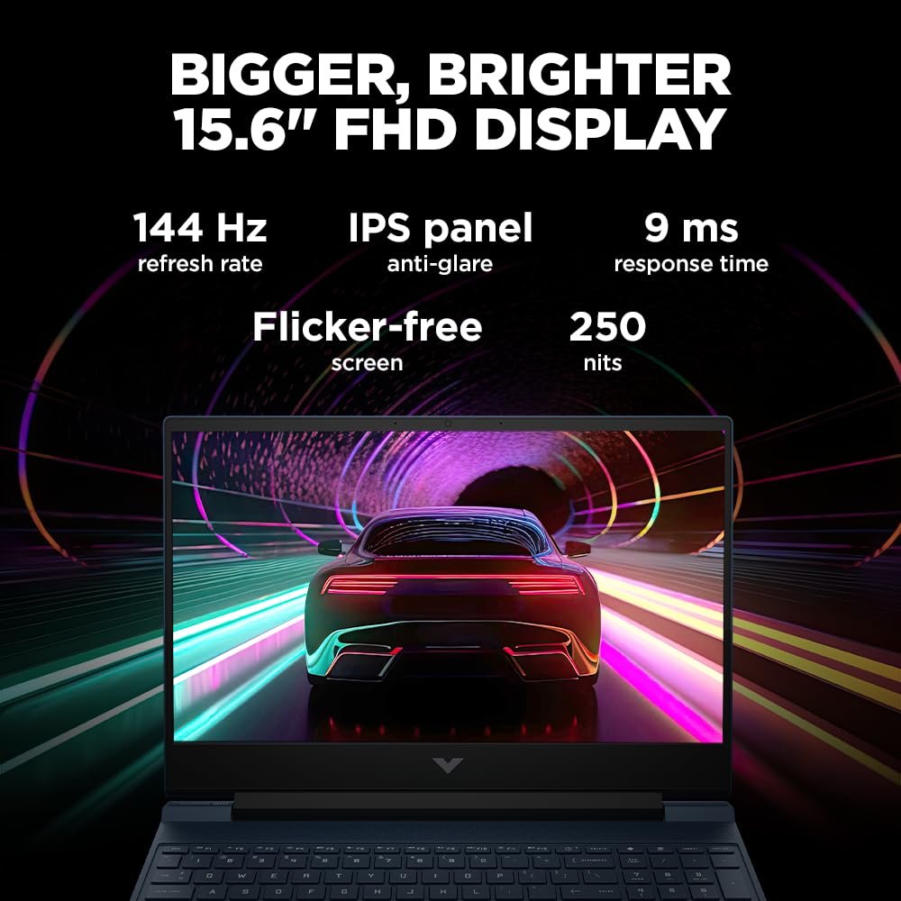 HP Victus Gaming Laptop,Windows 11 Home,AMD Ryzen 5 5600H,4Gb RTX 3050 Gpu,15.6-Inch (39.6 Cm),Fhd,IPS,144Hz,16Gb Ddr4,512Gb Ssd,Backlit Kb,B&O,9Ms Response Time,Dual Speakers (Blue,2.37 Kg),Fb0106Ax