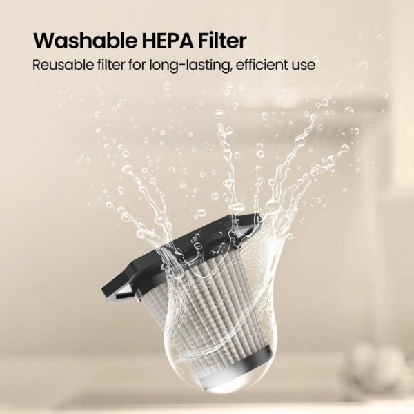 Portronics Mopcop Rechargeable Handheld Vacuum Cleaner for Home & Car, Washable HEPA Filter, Multi-Function Nozzles, Deep Cleaning, Cordless, Dry Vacuum, for Home Appliances (Black)