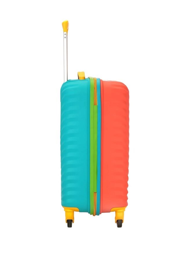 American Tourister Trolley Bag for Travel|Splash 55 Cms Polycarbonate Hardsided Small Cabin Luggage Bag|Speed_Wheel 8 Wheel Suitcase for Travel|Trolley Bag for Travelling, Coral/Teal