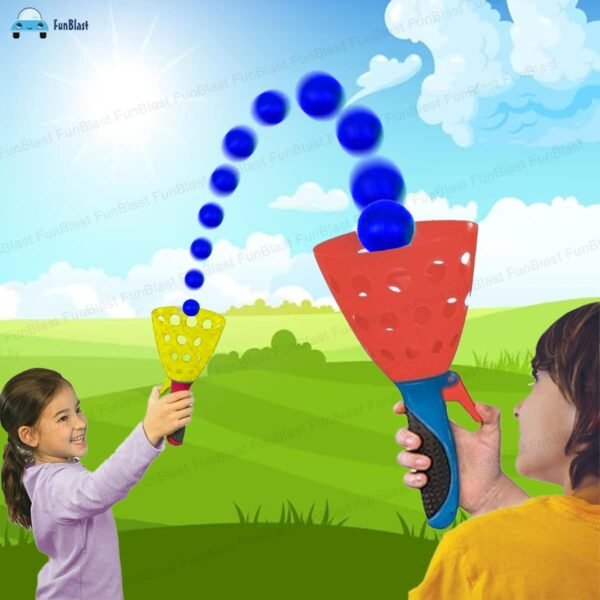 FunBlast Click and Catch Twin Ball Game Indoor Outdoor Toy Set, Pop & Catch Ball Play Fun Boys & Girls (Color May Vary)