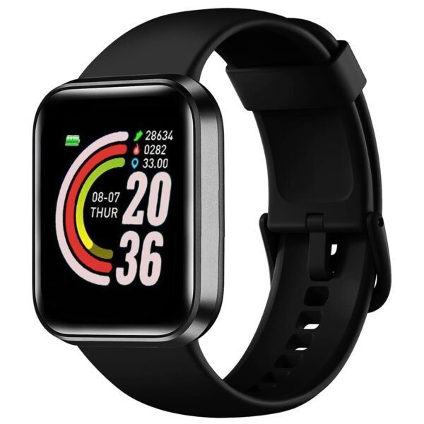 Smart Watch for Kids, Women, Girls, Boys, Men ID116 Smart Fitness Band Tracker with Heart Rate Monitor, Digital Touch Screen Water Resistant - Black