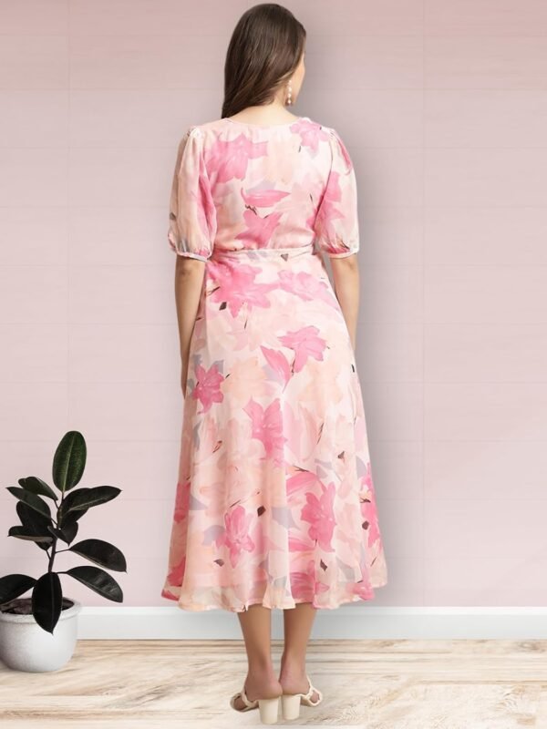 Preneum Women's Georgette A-Line Standard Length Dress