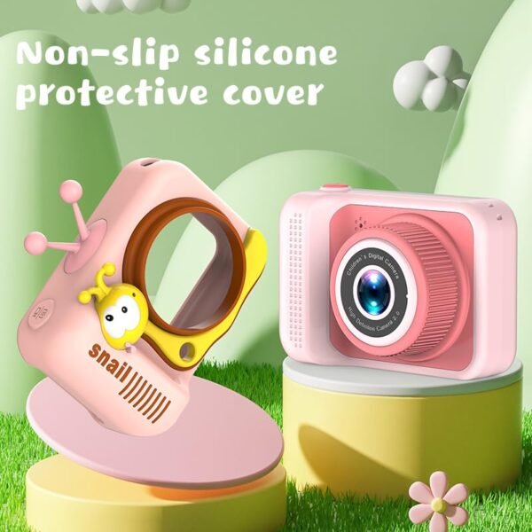 BLiSS HUES Camera Toys with Silicone Cover, Digital Mini Camera for Kids with Video Recording & in-Built Games- 2.0-inch Screen- Toys for 3-12 Year Old Boys Girls- Black
