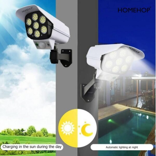 Homehop Solar Light Outdoor 77 Led Motion Sensor Security Camera Shaped Wall Lamp,Waterproof, Rotatable for Home, Outdoor, Garden with Remote Control.(ABS)