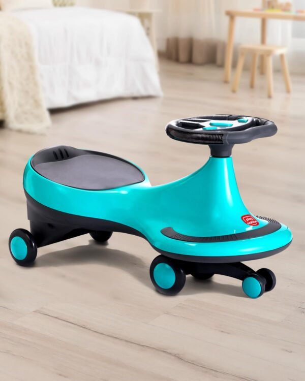 Play Nation Premium Kids Swing Car with Light & Music for 3 to 5 Years Kids, Magic Twister Ride, Toy Car with Scratch Free PU Wheels, Push Ride on Baby Car, 100 Kgs Weight Capacity, Boy, Girl (Blue)