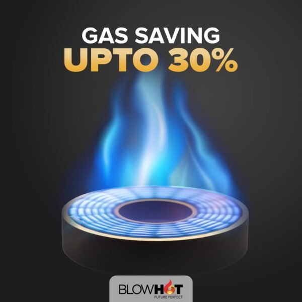 BLOWHOT Premium Sapphire Design 4 Burner Cooktop, ISI certified, Manual Slimmest Gas Stove, Built-in Dual Color Glass Top, 5 Year Warranty By Blowhot By Blowhot on Burner, Gas stove Valve and Glass