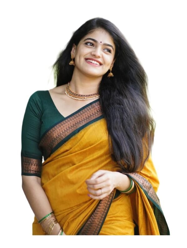 Paramparik Textile Women's Kanjivaram Soft Silk Saree With Blouse Piece