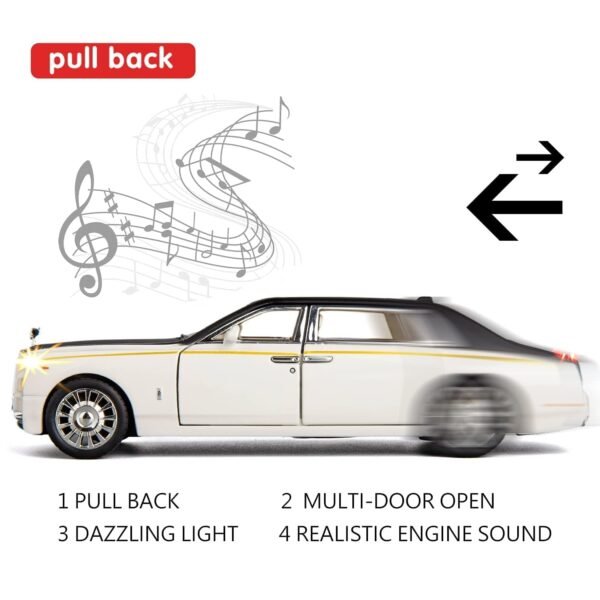 Okean® 1/32 Phantom Model Car Zinc Alloy Pull Back Toy Diecast Toy Cars with Openable Doors, Sound and Light for Kids Boy Girl Gift(Multi Color)