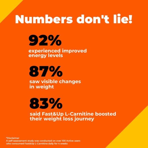 Fast&Up L-Carnitine Lean Body - Helps Convert Fat into Energy, 2000 mg Carnipure TM L-Carnitine Sourced from Lonza Switzerland - Pack of 60 Effervescent Tablets, Orange Flavour