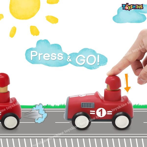 Toyshine Pack of 4 Toy Cars Push and Go Play Set Friction Powered Car Pull Back Vehicles Transport Tools Gifts for Babies Toddlers Kids Boys Girls Age 3+ Years Old (Including Car Airplane Boat Train)