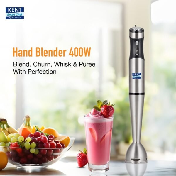 KENT 16044 Hand Blender Stainless Steel 400 W | Variable Speed Control | Easy to Clean and Store | Low Noise Operation