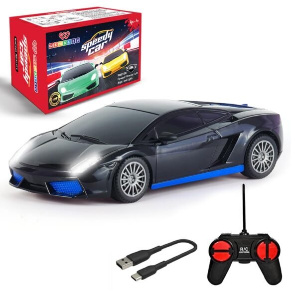 Wembley Remote Control Car for Kids Rechargeable Mini RC Car High Speed Racing Car Toys for Kids 5 Years 12 Boys - Black & Blue