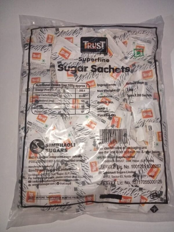 Trust Superfine Sugar Sachets White Pouch, 1000 g