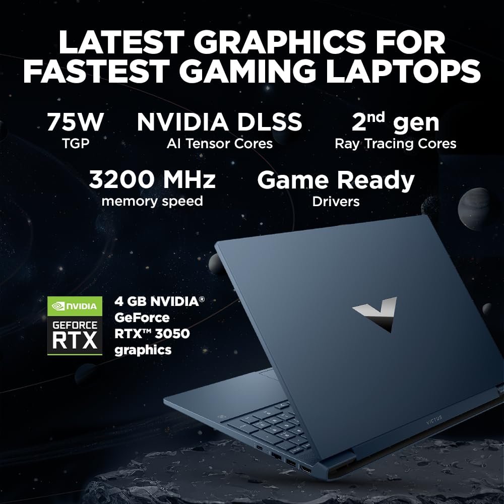HP Victus Gaming Laptop,Windows 11 Home,AMD Ryzen 5 5600H,4Gb RTX 3050 Gpu,15.6-Inch (39.6 Cm),Fhd,IPS,144Hz,16Gb Ddr4,512Gb Ssd,Backlit Kb,B&O,9Ms Response Time,Dual Speakers (Blue,2.37 Kg),Fb0106Ax