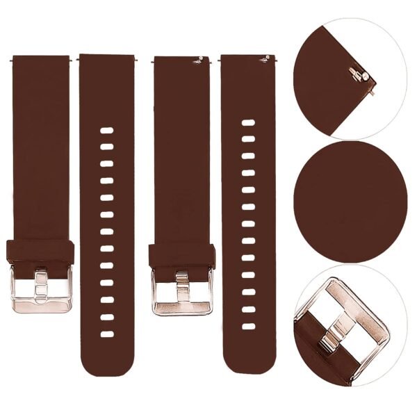 ACM Watch Strap Silicone Belt 22mm Compatible with Fossil Gen 5 Garrett Hr Smartwatch Casual Classic Band Brown