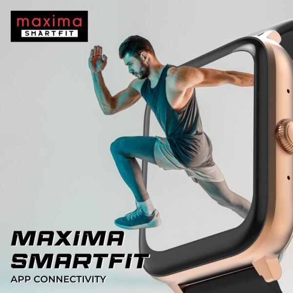 Maxima Mirage Smart Watch 1.83" HD Display, 600 Nits Brightness, Bluetooth Calling, Advanced Chipset, BT 5.2 Seamless Connection, AI Health Monitoring, 100+ Sports Modes (Gold Peach)