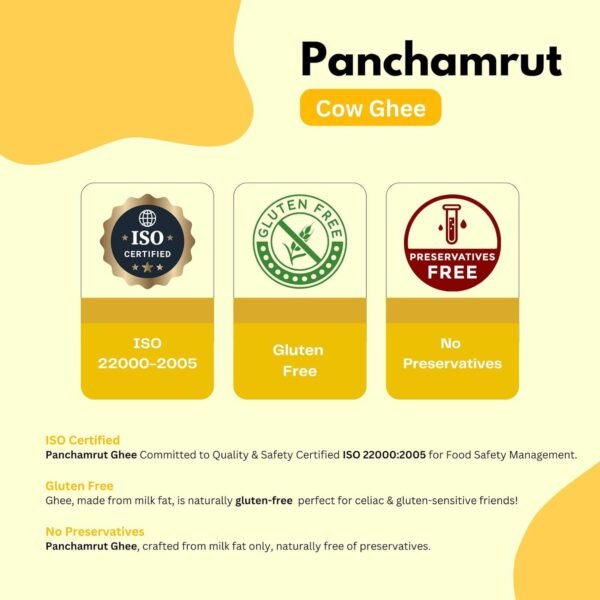 Panchamrut Desi Premium Cow Ghee|Immunity Booster and 100% Pure Cow Ghee (1 Litre)